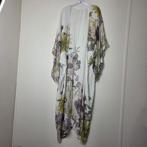 Through the Fields Kimono‎ Duster Boho Floral Maxi Cover Up New Art Fairy